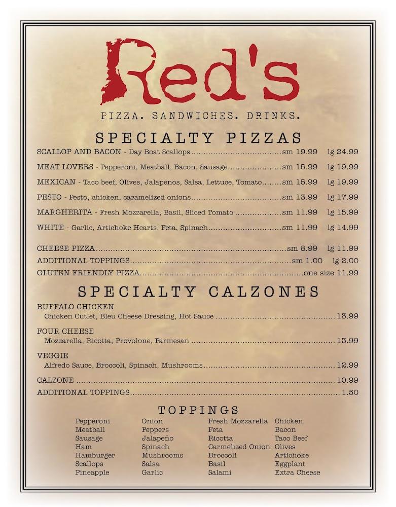 Red's NY Pizza & Bar Menu image 2